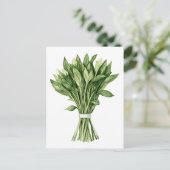 Fresh Greenery Watercolor Wedding Bouquet Postkarte (Stehend Vorderseite)