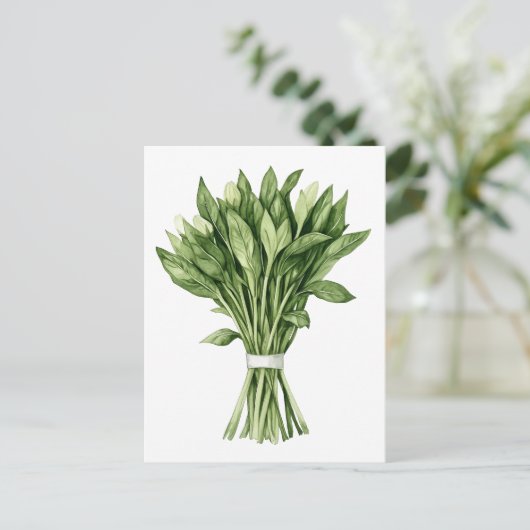 Fresh Greenery Watercolor Wedding Bouquet Postkarte (Stehend Vorderseite)