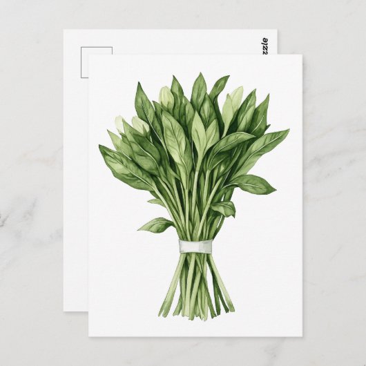 Fresh Greenery Watercolor Wedding Bouquet Postkarte (Vorne/Hinten)