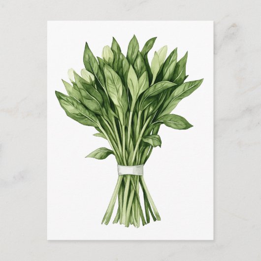 Fresh Greenery Watercolor Wedding Bouquet Postkarte (Vorderseite)