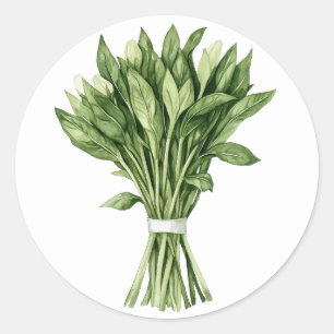 Fresh Greenery Watercolor Wedding Bouquet Runder Aufkleber