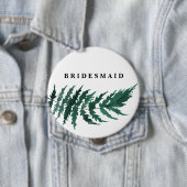 Fresh Greenery Watercolor Wedding Bridesmaid Button (Beispiel)