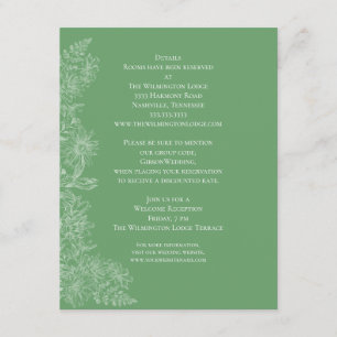 Fresh GreenWhite Floral Wedding Details Begleitkarte