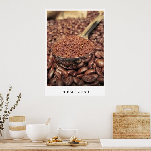 Fresh Grind - Versenden von Kaffeekunst Poster (Küche)
