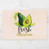 Fresh Guacomole Green Avocado Illustration Lebensmitteletikett (Einzelnes Label)