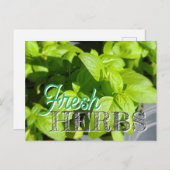 FRESH HERBS Garden Basilikum Rezept Canning Postkarte (Vorne/Hinten)