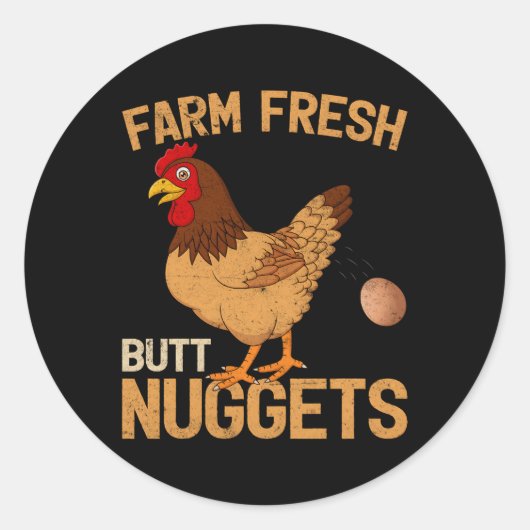 Fresh Hintern Nuggets Chicken Bauer Runder Aufkleber (Vorderseite)