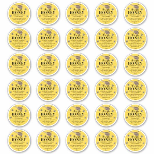 Fresh Honey Jar 2" Labels | Honigbiene (Vorderseite)