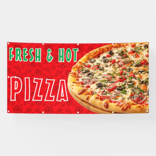 Fresh & Hot Pizza Cheesy Pepperoni Advert Banner (Horizontal)