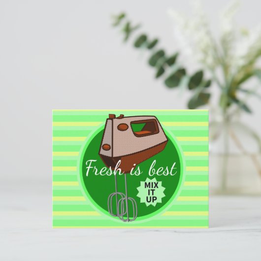 Fresh ist das beste Retro-Mixer-Design Postkarte (Stehend Vorderseite)