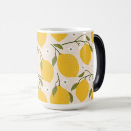 Fresh Juicy Lemon Frucht Nahtloses Muster Verwandlungstasse