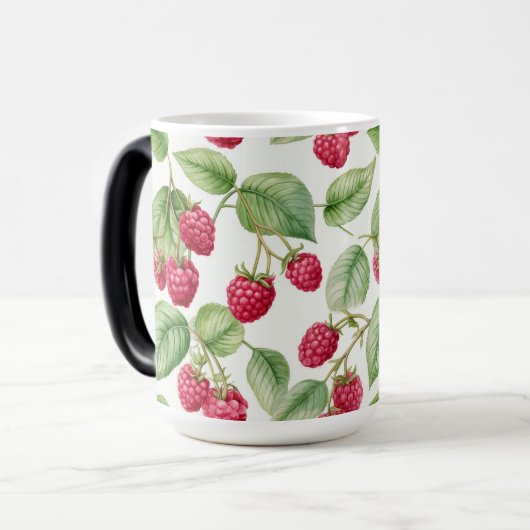 Fresh Juicy Raspberry Fruchtmuster Verwandlungstasse (Vorderseite Links)