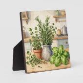 Fresh Kitchen Herbs Watercolor  Fotoplatte (Vorderseite)