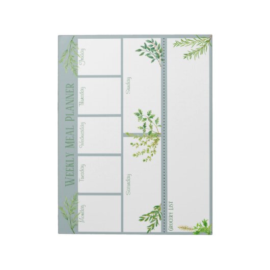 Fresh Kitchen Kraut - Blue Weekly Meekly Planner Notizblock (Rotiert)