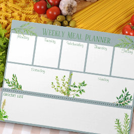 Fresh Kitchen Kraut - Blue Weekly Meekly Planner Notizblock