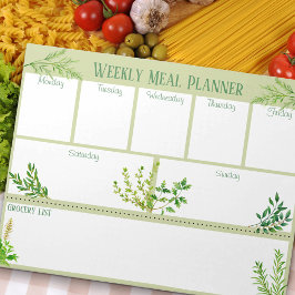 Fresh Kitchen Kraut - Green Weekly Meal Planner Notizblock