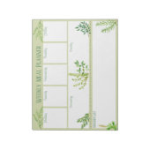 Fresh Kitchen Kraut - Green Weekly Meal Planner Notizblock (Rotiert)