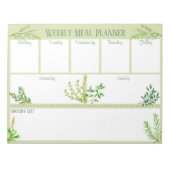 Fresh Kitchen Kraut - Green Weekly Meal Planner Notizblock (Vorderseite)