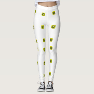 "Fresh Kiwis on White Background - Minimalist Frui Leggings