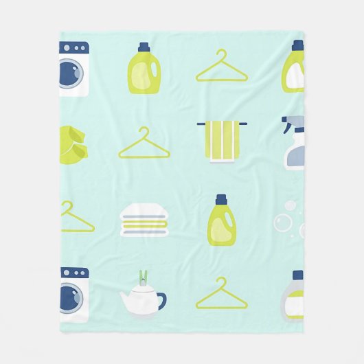 Fresh Laundry Day Pattern Fleecedecke (Vorderseite)
