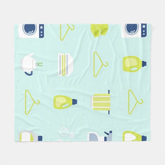 Fresh Laundry Day Pattern Fleecedecke (Vorderseite (Horizontal))