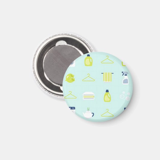 Fresh Laundry Day Pattern Magnet (Vorderseite/Rückseite)