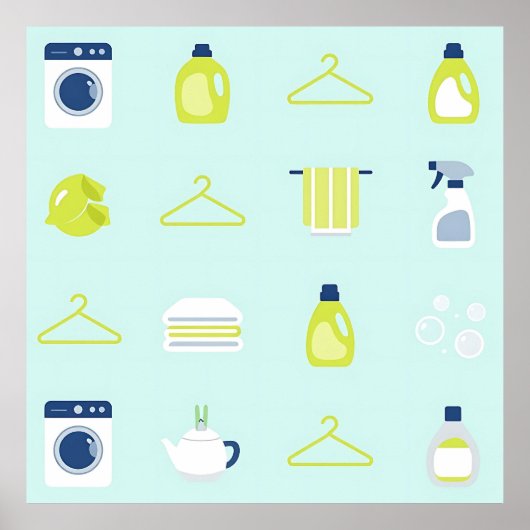 Fresh Laundry Day Pattern Poster (Vorne)