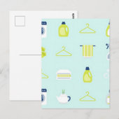 Fresh Laundry Day Pattern Postkarte (Vorne/Hinten)