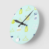 Fresh Laundry Day Pattern Runde Wanduhr (Winkel)