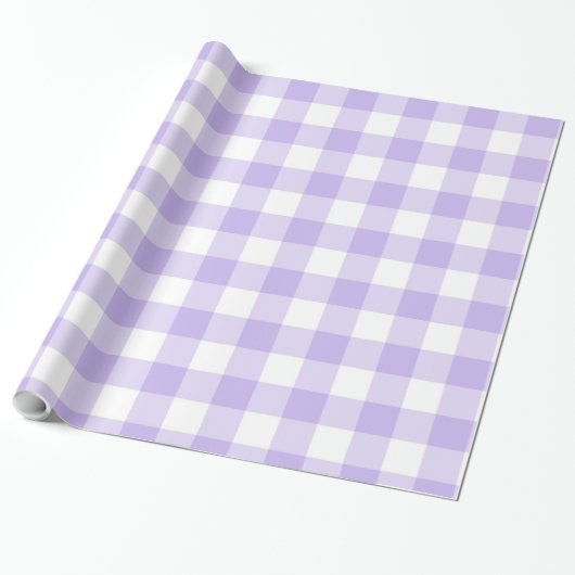 Fresh Lavender Gingham Pattern Geschenkpapier (Ungerollt)