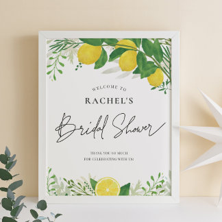 Fresh Lemon Brautparty Begrüßungszeichen Poster