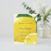 Fresh Lemon Bridal Dusche Einladung Postkarte (Stehend Vorderseite)