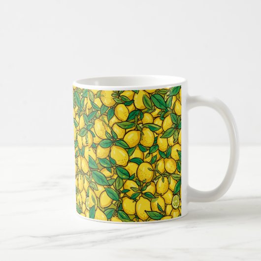 Fresh Lemon Citrus Pattern Kaffeetasse (Rechts)