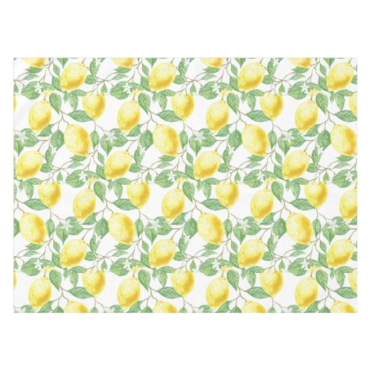 Fresh Lemon Citrus Print Kitchen/Dining Tischdecke (Vorderseite (Horizontal))