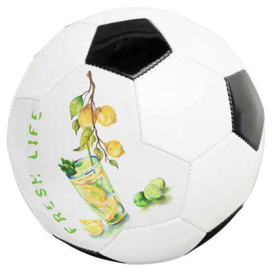 Fresh Lemon Drink Soccer Ball - Benutzerdefinierte (Dreiviertel)