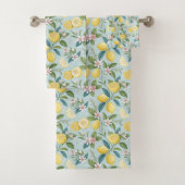 Fresh Lemon Floral Botanical Pattern  Badhandtuch Set (Insitu)