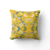 Fresh Lemon Floral Botanical Pattern 