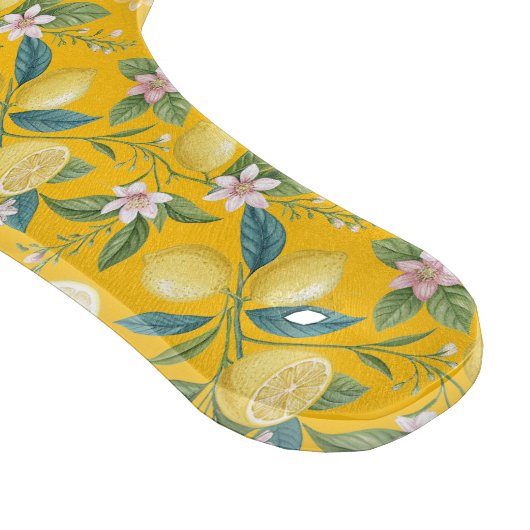 Fresh Lemon Floral Botanical Pattern  Schneidebrett (Ecke)
