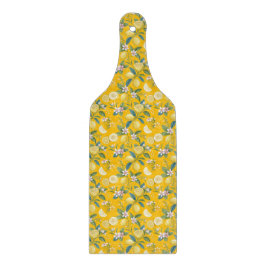 Fresh Lemon Floral Botanical Pattern  Schneidebrett