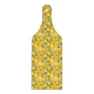 Fresh Lemon Floral Botanical Pattern  Schneidebrett