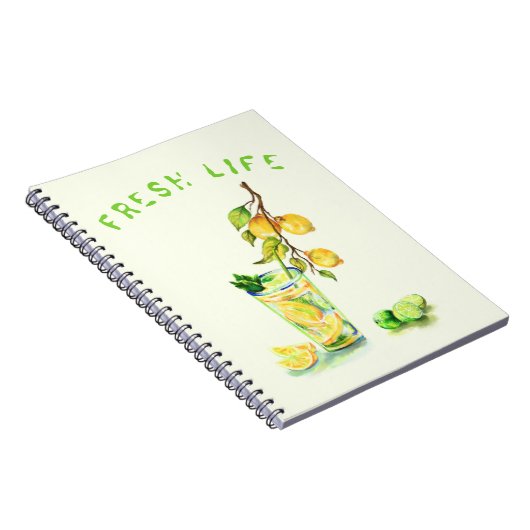 Fresh Lemon Juice Cool Drink Lemonade Notebook Notizblock (Rechte Seite)
