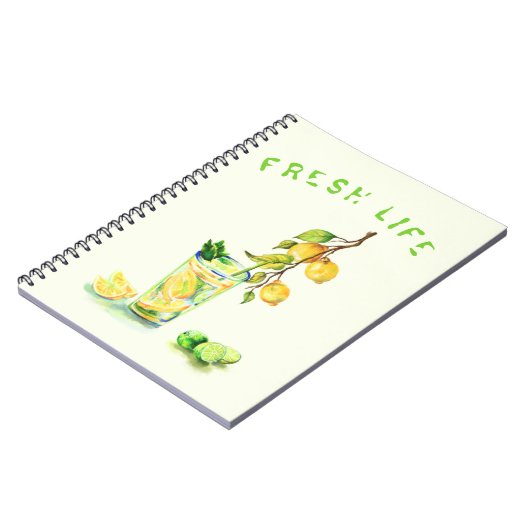 Fresh Lemon Juice Cool Drink Lemonade Notebook Notizblock (Linke Seite)
