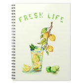 Fresh Lemon Juice Cool Drink Lemonade Notebook Notizblock (Vorderseite)