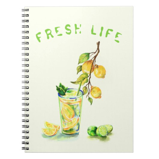 Fresh Lemon Juice Cool Drink Lemonade Notebook Notizblock (Vorderseite)