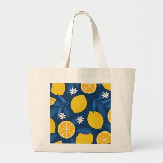 Fresh Lemon Pattern Tote Bag – Citrus Summer Desig Jumbo Stoffbeutel (Vorne)