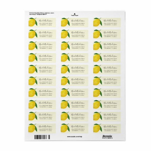 Fresh Lemon return address Label (Vorne)