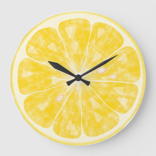 Fresh Lemon Round Wall Clock Große Wanduhr (Vorderseite)