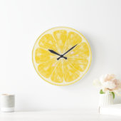 Fresh Lemon Round Wall Clock Große Wanduhr (Zuhause)
