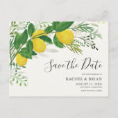 Fresh Lemon Save the Date Einladung Postkarte (Vorderseite)