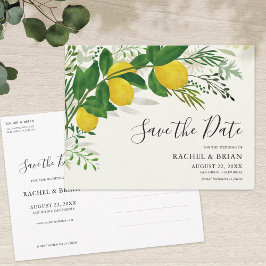 Fresh Lemon Save the Date Einladung Postkarte